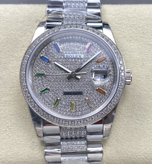 Replica Rolex Day-Date m128349rbr-0012 8+ Factory Diamond Dial - AR Replica Watches