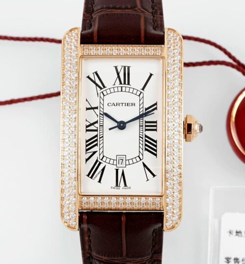 Replica Cartier Tank WB70485 AF Factory Brown Strap - AR Replica Watches