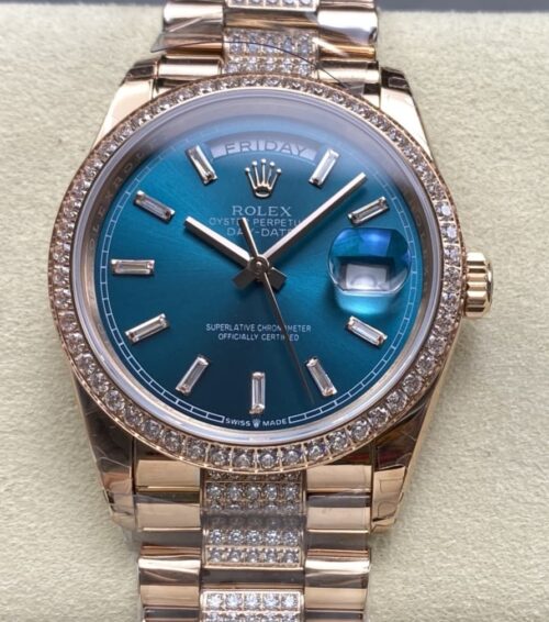 Replica Rolex Day-Date m128345rbr-0084 8+ factory Rose Gold - AR Replica Watches