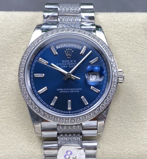 Replica Rolex DayDate m128349rbr-0052 8+ Factory Silver Strap - AR Replica Watches