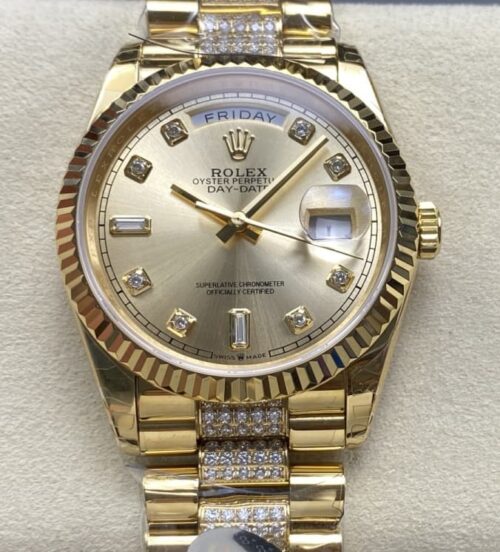 Replica Rolex Day-Date m128238-0026 8+ factory Gold Dial - AR Replica Watches