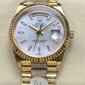 Replica Rolex Day-Date m128238-0124 8+ factory White Dial - AR Replica Watches