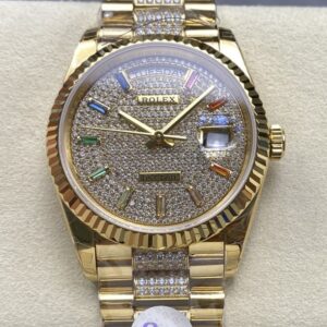 Replica Rolex Day-Date m128238-0052 8+ factory Gold Strap - AR Replica Watches