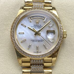 Replica Rolex Day-Date m128348rbr-0071 8+ factory Diamond Strap - AR Replica Watches
