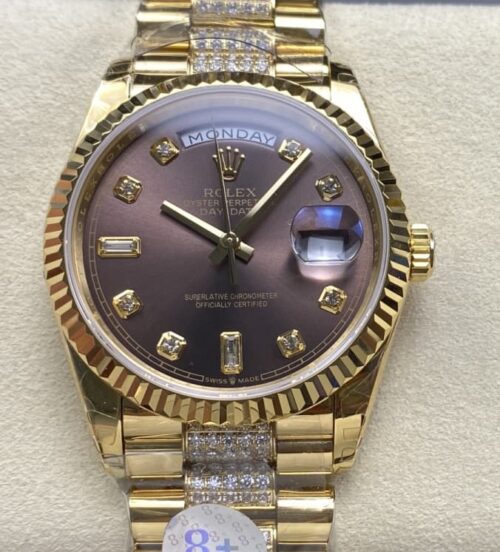 Replica Rolex Day-Date m128238-0024 8+ factory Diamond Dial - AR Replica Watches
