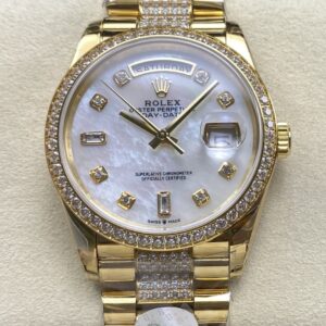 Replica Rolex Day-Date m128348rbr-0019 8+ factory Gold Strap - AR Replica Watches