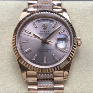 Replica Rolex Day-Date m128235-0088 8+ factory Diamond Strap - AR Replica Watches