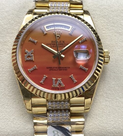 Replica Rolex Day-Date m128238-0089 8+ factory Diamond Strap - AR Replica Watches