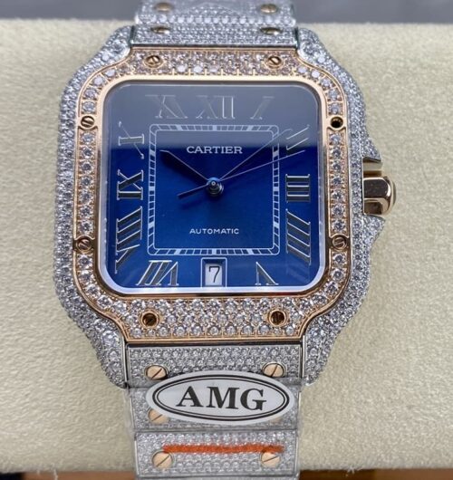 Replica Cartier Santos W2SA0020 AMG Factory Diamond Case - AR Replica Watches