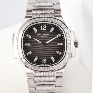 Replica Patek Philippe Nautilus 7014-1G-001 GR Factory Diamond Strap - AR Replica Watches