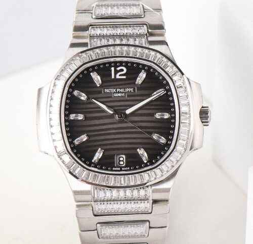 Replica Patek Philippe Nautilus 7014-1G-001 GR Factory Diamond Strap - AR Replica Watches
