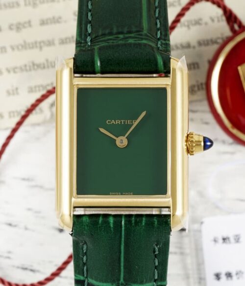 Replica Cartier Tank WGTA0191 AF Factory Green Strap - AR Replica Watches
