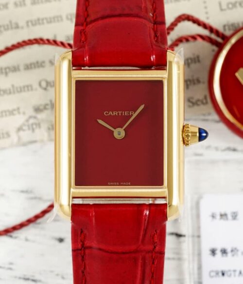 Replica Cartier Tank WGTA0190 AF Factory Red Strap - AR Replica Watches