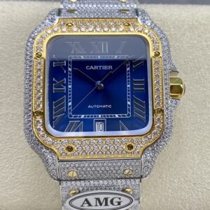 Replica Cartier Santos W2SA0023 AMG Factory Diamond Bezel - AR Replica Watches