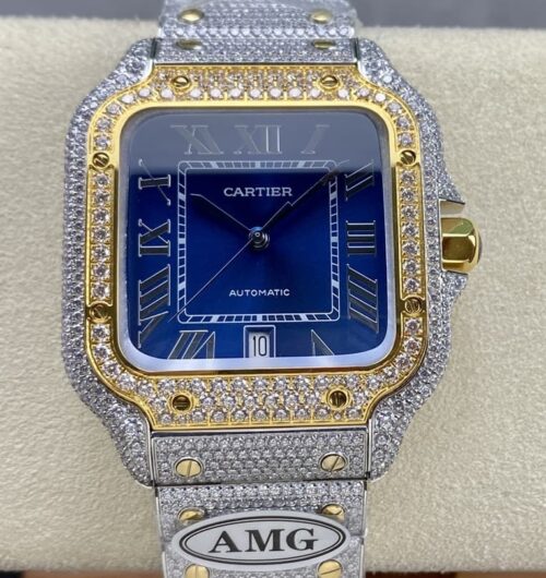 Replica Cartier Santos W2SA0023 AMG Factory Diamond Bezel - AR Replica Watches