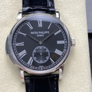 Replica Patek Philippe Complications 5078P Platinum Black Dial TW Factory Leather Strap - AR Replica Watches