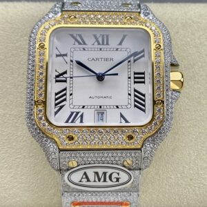 Replica Cartier Santos WSSA0010 AMG Factory Diamond Strap - AR Replica Watches