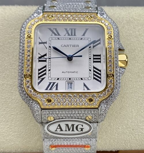 Replica Cartier Santos WSSA0010 AMG Factory Diamond Strap - AR Replica Watches