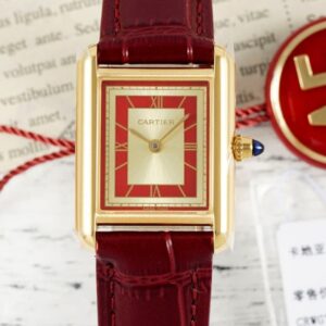 Replica Cartier Tank WGTA0059 AF Factory Burgundy Strap - AR Replica Watches