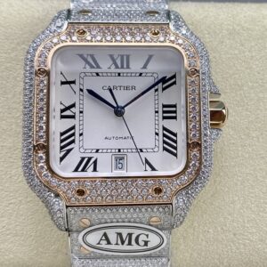 Replica Cartier Santos W2SA0021 AMG Factory White Dial - AR Replica Watches