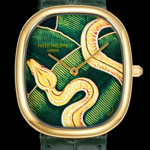Replica Patek Philippe Golden Ellipse 5738-50J-001 TW Factory Snake Pattern Dial - AR Replica Watches