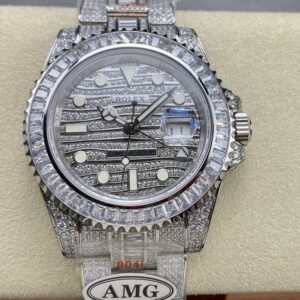 Replica Rolex GMT Master 116769TBR-74779B AMG Factory Silver Dial - AR Replica Watches