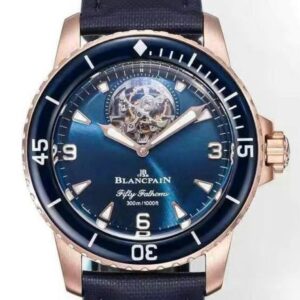 Replica Blancpain Fifty Fathoms Tourbillon 5025-36B40-O52B YS Factory Blue Dial - AR Replica Watches