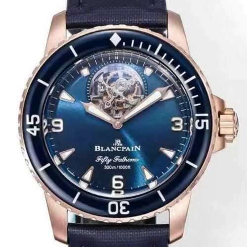 Replica Blancpain Fifty Fathoms Tourbillon 5025-36B40-O52B YS Factory Blue Dial - AR Replica Watches