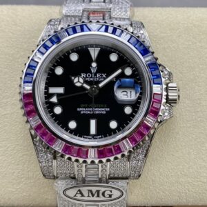 Replica Rolex GMT Master 116759 SAru-78209 AMG Factory Silver Strap - AR Replica Watches