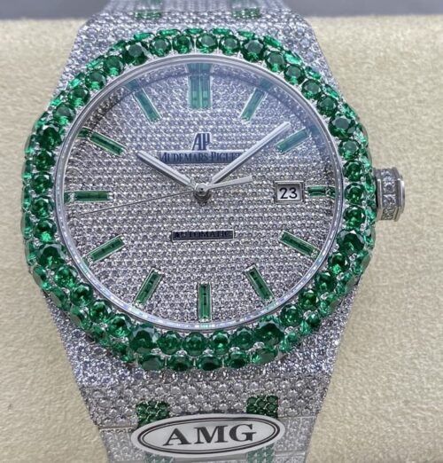 Replica Audemars Piguet Royal Oak 15400ST.013 AMG Factory Green Diamond - AR Replica Watches