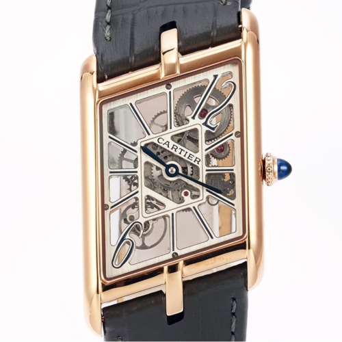 Replica Cartier Tank WHTA0011 TW Factory Dark Gray Strap - AR Replica Watches