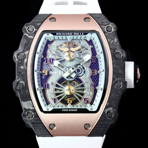 Replica Richard Mille Tourbillon RM21-01 RM Factory White Strap - AR Replica Watches