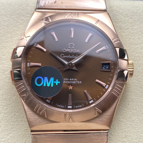 Replica Omega Constellation 123.50.38.21.13.001 OM Factory Red Gold Strap - AR Replica Watches