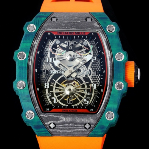 Replica Richard Mille Tourbillon RM21-01 RM Factory Orange Strap - AR Replica Watches