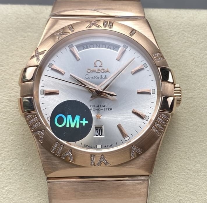 Replica Omega Constellation 123.55.38.22.02.001 OM Factory Rose Gold - AR Replica Watches